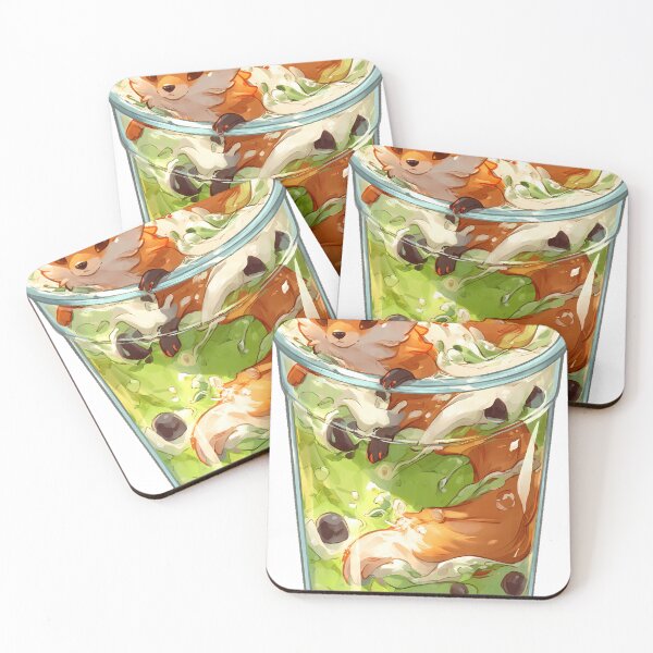 Item preview, Matcha Boba Kitsune designed and sold by pumsquare.