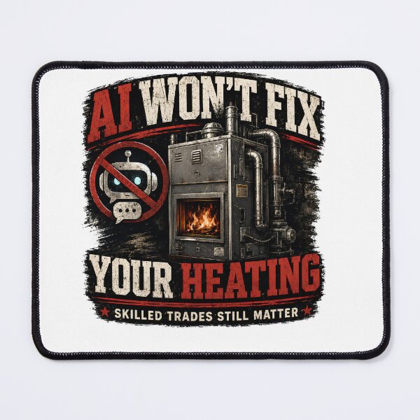 Item preview, AI Won't Fix Your Heating Funny HVAC Technician Skilled Trades Design designed and sold by Fishartpoint.