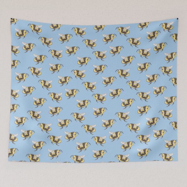 Item preview, Bee pattern on blue designed and sold by Mbmcdonaldart.