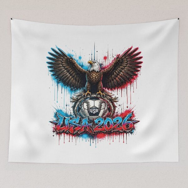 Item preview, USA 2026 Eagle Patriot Soccer Fan T-Shirt – American Football Supporter Tee with Bald Eagle, Stars & Stripes Vintage Graphic designed and sold by al21ex.