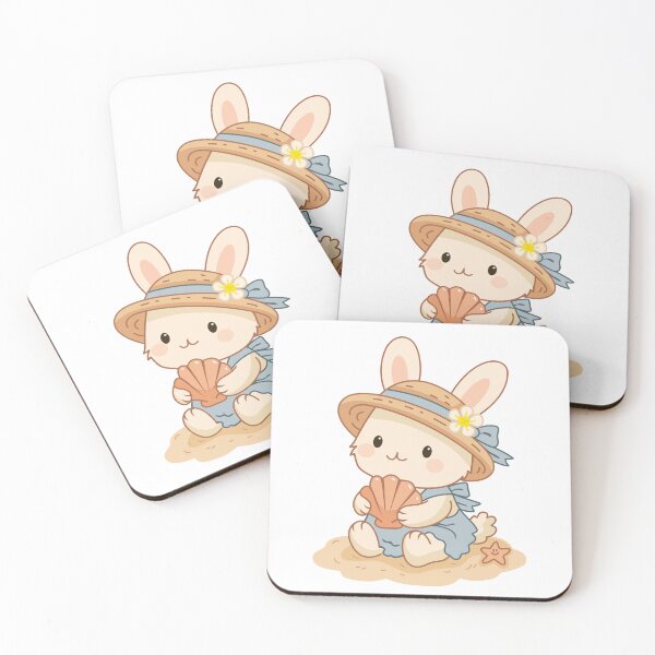 Item preview, Cute Bunny Holding Shell on Beach designed and sold by Anne97s.