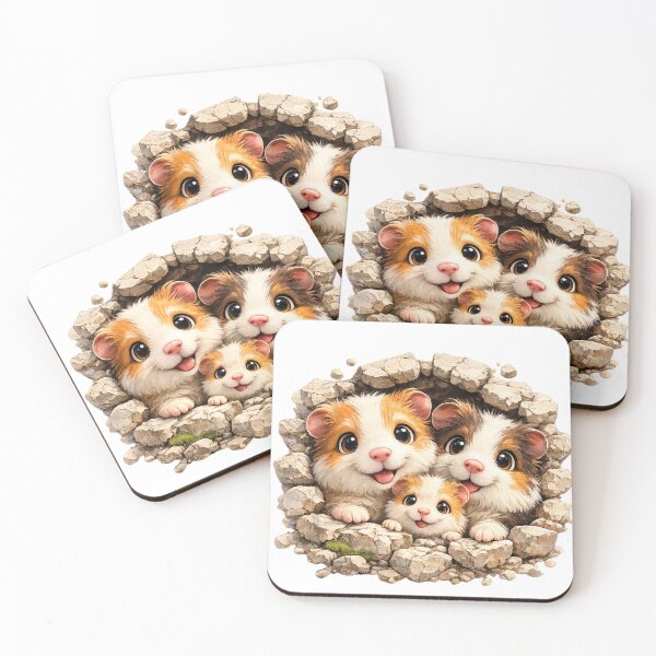 Item preview, Adorable Guinea Pig Family Peek designed and sold by krujoArt.
