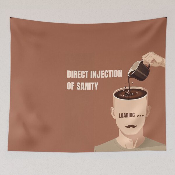 Item preview, Direct Injection of Sanity Funny Coffee Loading Man designed and sold by BooDesignStudio.