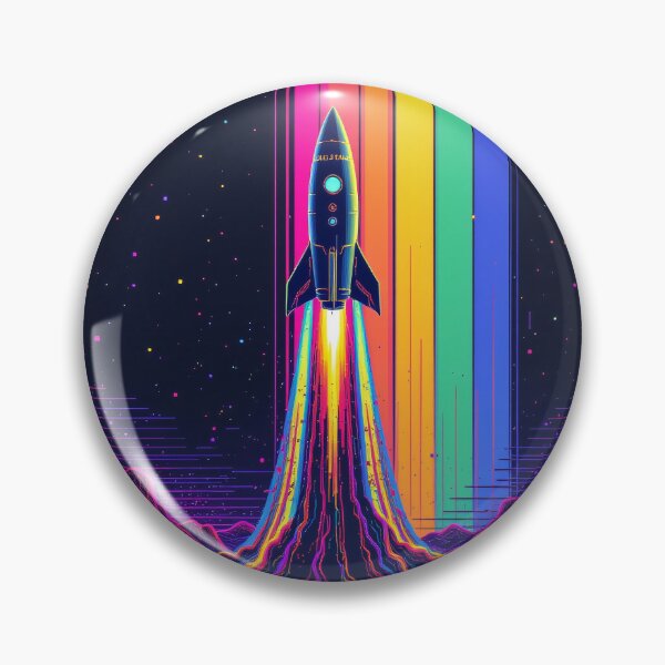 Item preview, Rainbow Rocket Launch - Colorful Cosmic Space designed and sold by dosuki Store.