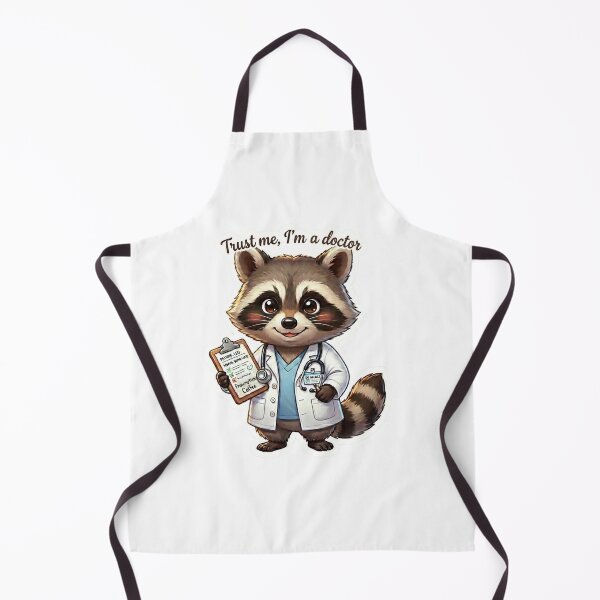 Item preview, Cute Raccoon Doctor with Coffee Prescription Sticker designed and sold by NadinGerasi.