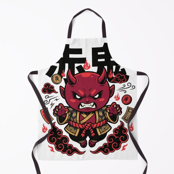 Item preview, Chibi Red Oni Demon Japanese Streetwear Kanji Art designed and sold by dmitryeh.