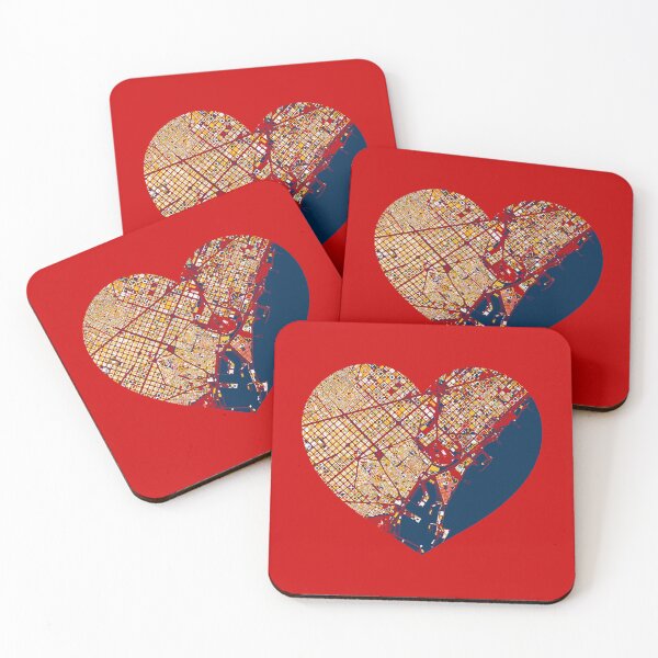 Item preview, Barcelona Heart Map – Spanish Football Inspired City Art designed and sold by BottleGnome.