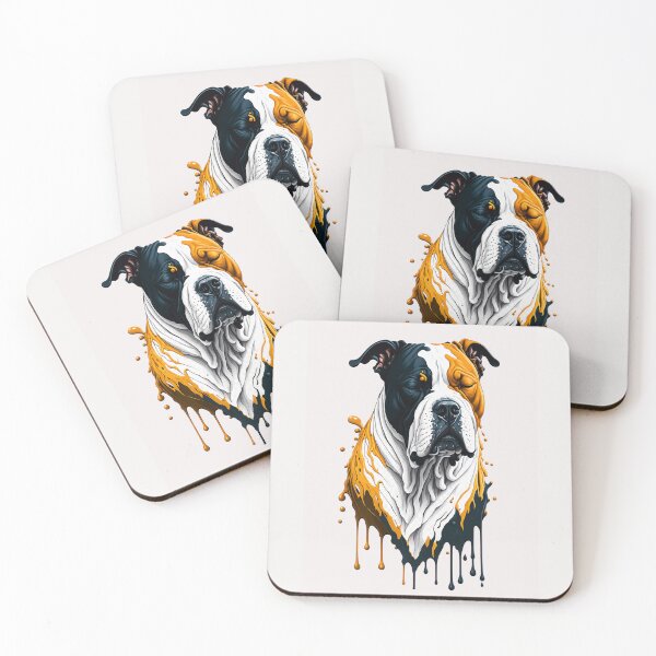 Item preview, American Bulldog Paint Drip Art Sticker | Colorful Dog Portrait | Modern Graffiti Pet Design designed and sold by designerr23 ⭐⭐⭐⭐⭐.