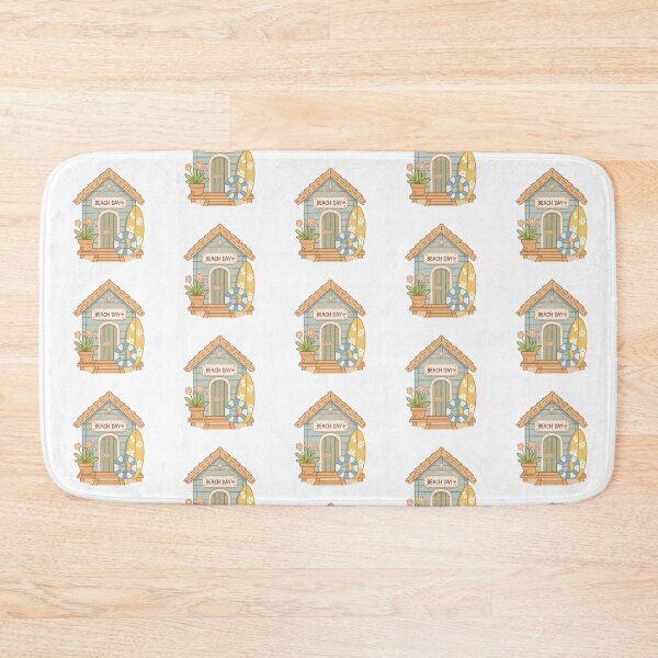 Item preview, Pastel Beach Shack with Surfboard designed and sold by Anne97s.