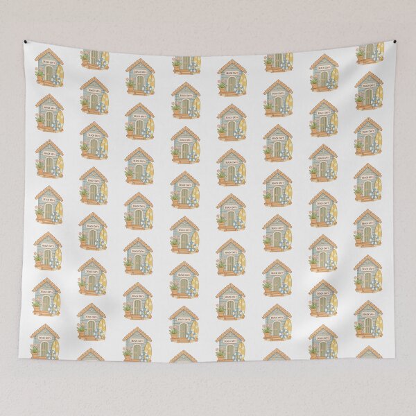 Item preview, Pastel Beach Shack with Surfboard designed and sold by Anne97s.
