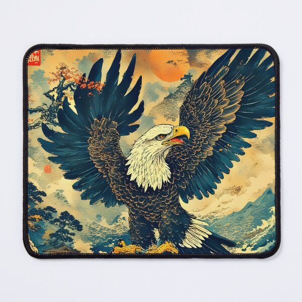 Item preview, Majestic Japanese Vintage Asian Eagle Landscape   designed and sold by Neer arts.