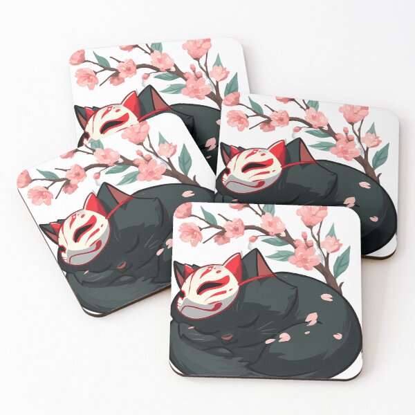 Item preview, Kitsune Mask Cat designed and sold by pumsquare.