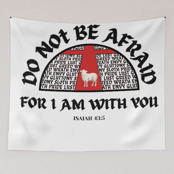 Item preview, Do Not Be Afraid Isaiah 43:5 Christian Lamb Cross Graphic designed and sold by JEVANStudio.