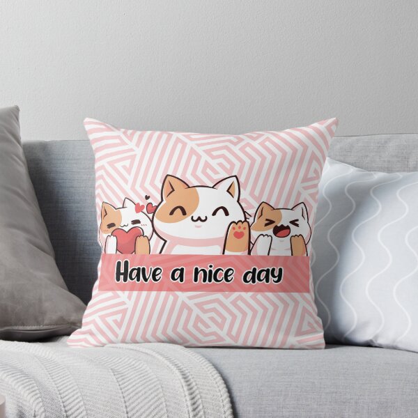 Item preview, Pillow have a nice day cats  designed and sold by chobrimaprints.