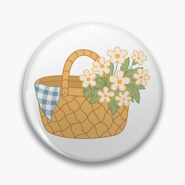 Item preview, Cute Picnic Basket with White Flowers designed and sold by Anne97s.