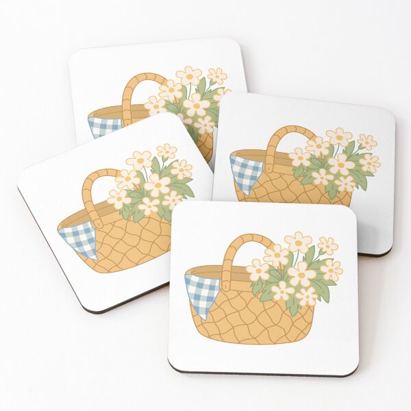 Item preview, Cute Picnic Basket with White Flowers designed and sold by Anne97s.