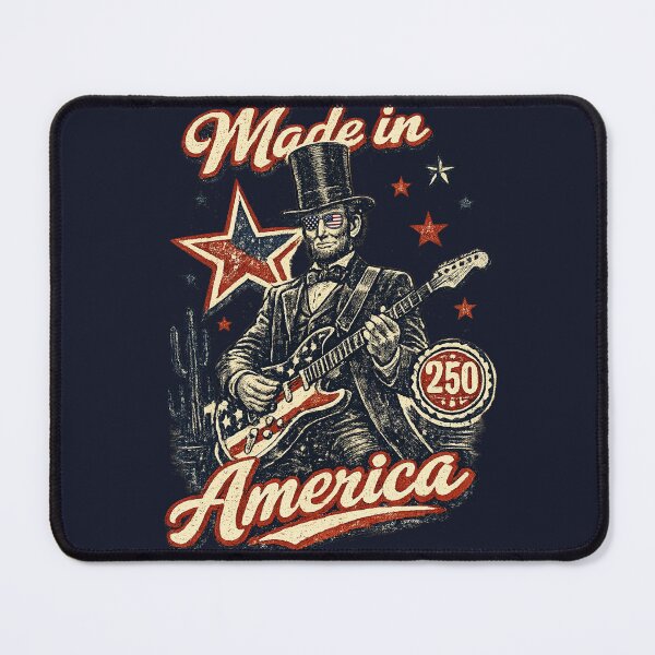 Item preview, Made in America 250 years Abraham Lincoln Guitar 1776-2026 Patriotic 4th of July Funny designed and sold by Youngkev-arts.