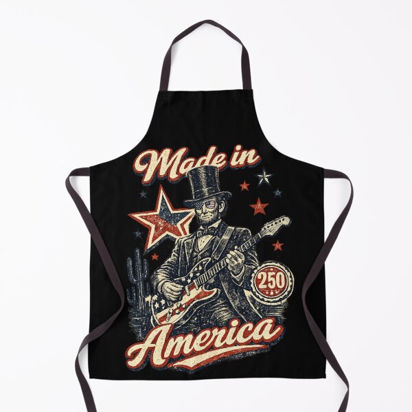 Item preview, Made in America 250 years Abraham Lincoln Guitar 1776-2026 Patriotic 4th of July Funny designed and sold by Youngkev-arts.