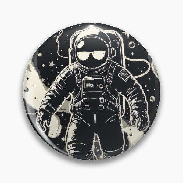 Item preview, Astronaut in Space - Comic Style Black and White designed and sold by dosuki Store.