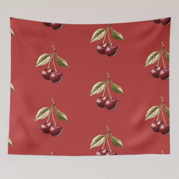 Item preview, Embroidered Sweet Cherry Botanical Art designed and sold by MegaNovaArt.