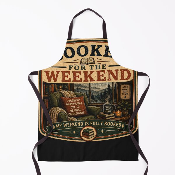 Item preview, Booked For The Weekend – Retro Reading Introvert Book Lover Design designed and sold by MotylekAnia.