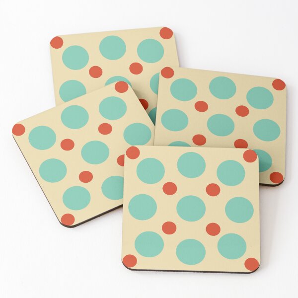 Item preview,  Green and red dots in a beige background designed and sold by StefanStudioArt.