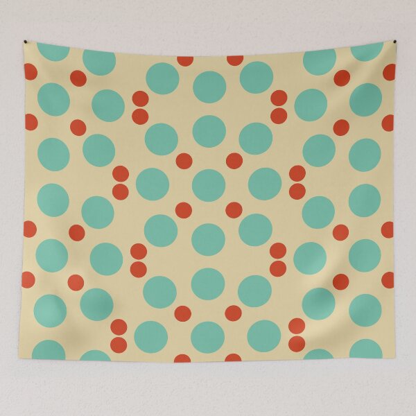 Item preview,  Green and red dots in a beige background designed and sold by StefanStudioArt.