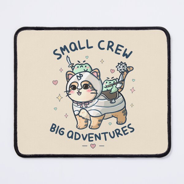 Item preview, Small Crew Big Adventures - Cute Frogs Riding War Cat designed and sold by ShyHomebodyClub.
