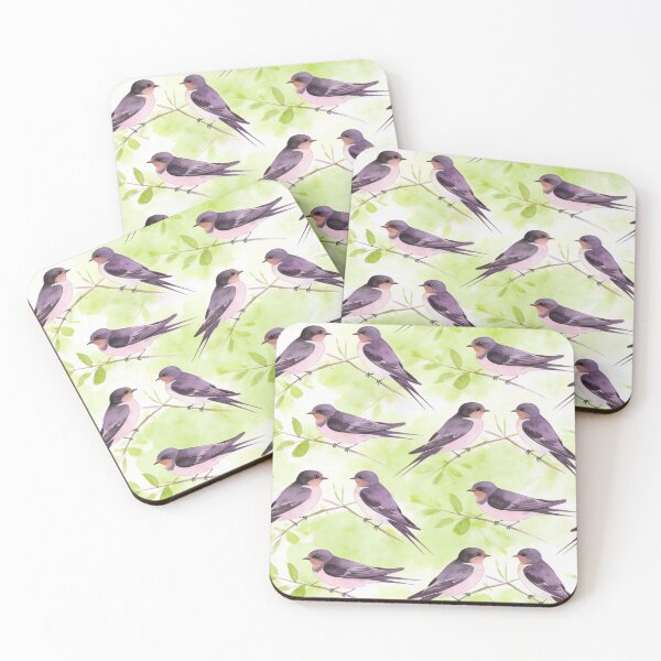 Item preview, Watercolor Swallow Birds Pattern designed and sold by Thewissal.