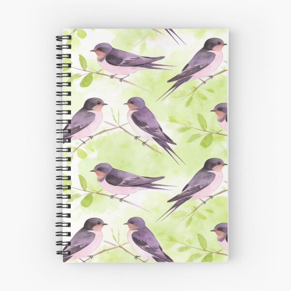Item preview, Watercolor Swallow Birds Pattern designed and sold by wissal.studio.