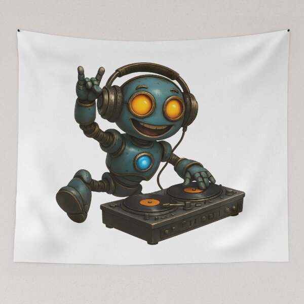 Item preview, Friendly Robot DJ – Cute Music Robot Design designed and sold by Yomere.