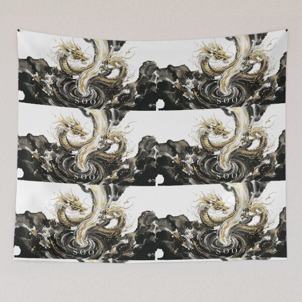 Item preview, Golden Dragon's Ascent: Zen Cosmic Flow Art designed and sold by SOOstudio73.
