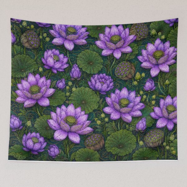 Item preview, Welcome Thailand – Purple Lotus Paradise | Cute Thai Travel Floral Ornament Pattern designed and sold by Beeform.