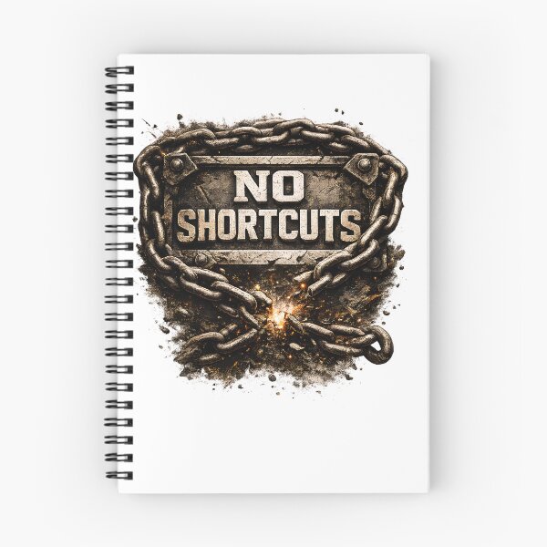 Item preview, No Shortcuts Motivational Work Ethic Success Mindset Design designed and sold by Fishartpoint.