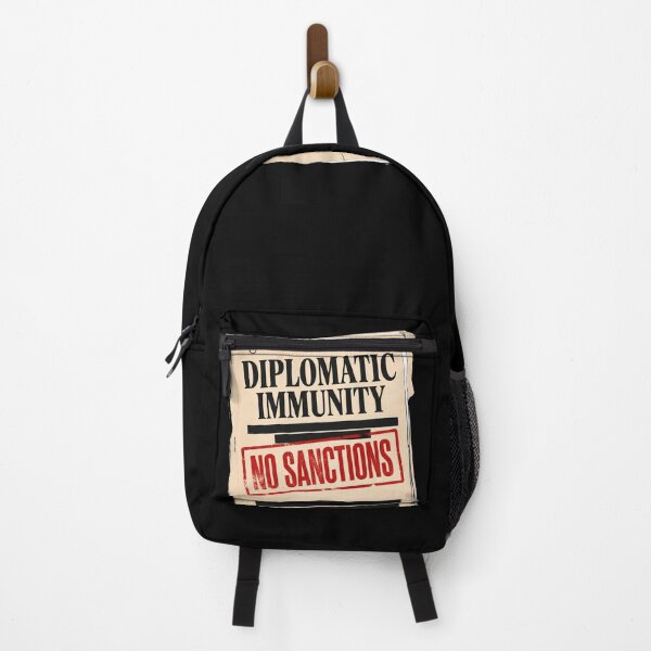 Item preview, Vintage Political Satire Diplomatic Immunity No Sanctions File Poster designed and sold by BikeRelaxStudio.