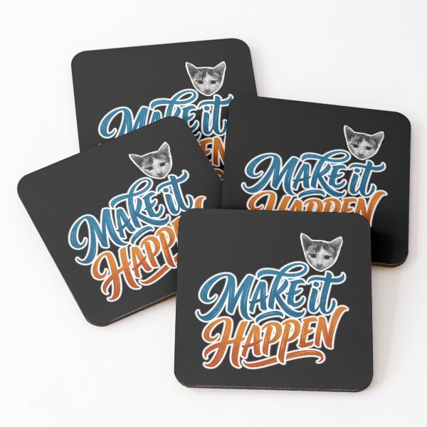 Item preview, Make It Happen Cat Motivational Quote Shirt – Positive Mindset Cat Lover Gift, Mental Health Awareness, Self Care, Inspirational Affirmation, Mental Wellness Typography designed and sold by Basma Designs | Retro, Kawaii Shirts & Stickers.