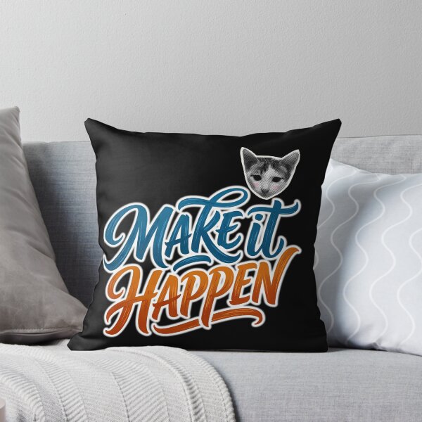 Item preview, Make It Happen Cat Motivational Quote Shirt – Positive Mindset Cat Lover Gift, Mental Health Awareness, Self Care, Inspirational Affirmation, Mental Wellness Typography designed and sold by Basma Designs | Funny Shirts, Stickers & Mugs.