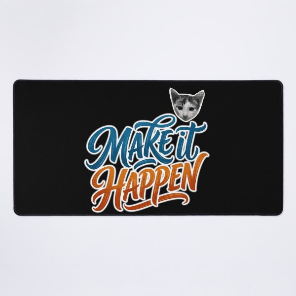 Item preview, Make It Happen Cat Motivational Quote Shirt – Positive Mindset Cat Lover Gift, Mental Health Awareness, Self Care, Inspirational Affirmation, Mental Wellness Typography designed and sold by Basma Designs | Funny Shirts, Stickers & Mugs.