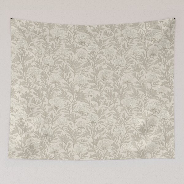 Item preview, Botanical Print Ivory Peony – Line Art Monochrome Floral Victorian designed and sold by BestVarieties.