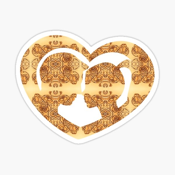 Hearts, Roses, and a Kiss Sticker