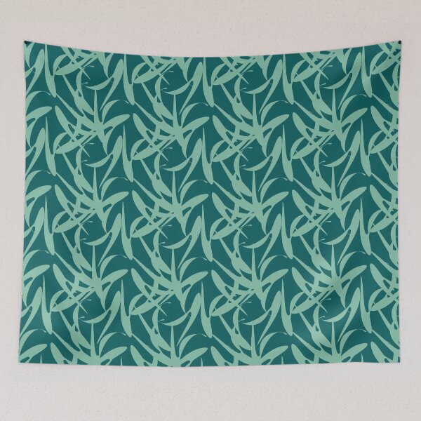 Aperçu de l'œuvre Composition géométrique en vert et bleue créée et vendue par StefanStudioArt.