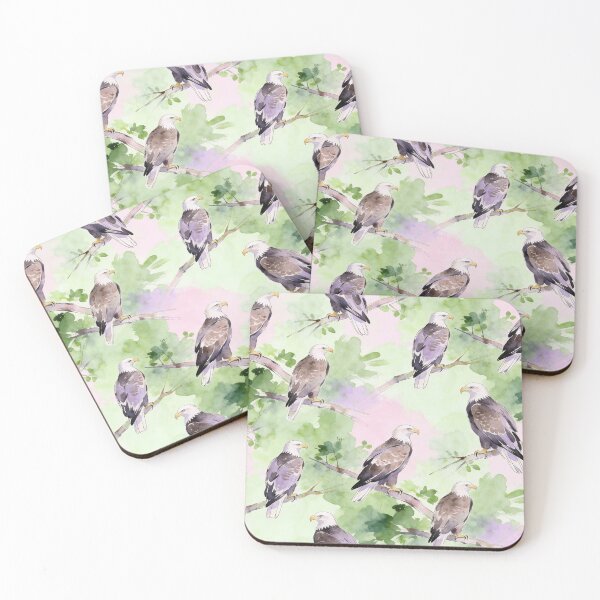 Item preview, Watercolor Bald Eagle Birds Pattern designed and sold by wissal.studio.
