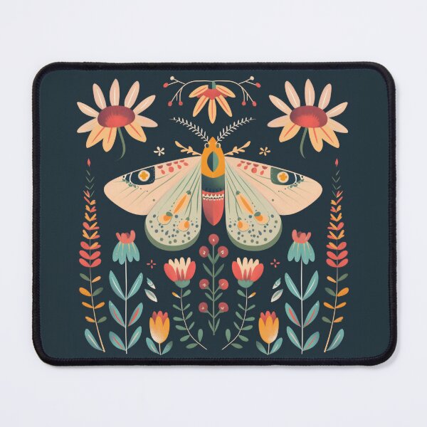 Item preview, Copy of Scandinavian Folk Art, Luna Moth With Flowers designed and sold by xiao xuans.