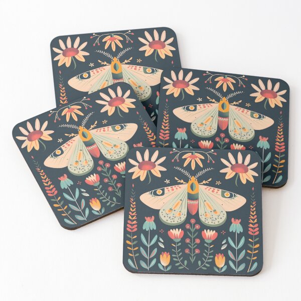 Item preview, Copy of Scandinavian Folk Art, Luna Moth With Flowers designed and sold by xiao xuans.