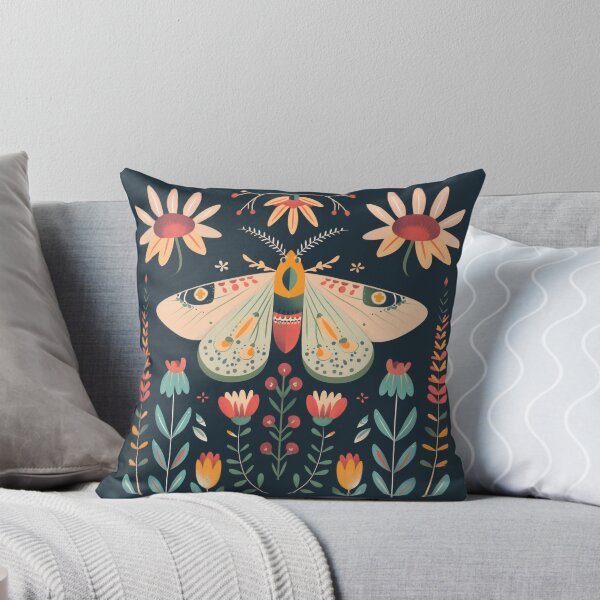 Item preview, Copy of Scandinavian Folk Art, Luna Moth With Flowers designed and sold by xiao xuans.