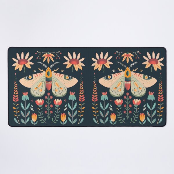 Item preview, Copy of Scandinavian Folk Art, Luna Moth With Flowers designed and sold by xiao xuans.