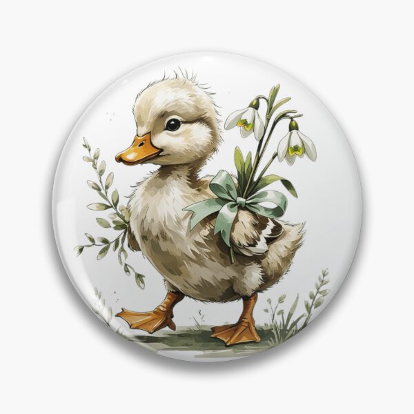 Item preview, Cute Woodland Duck Snowdrop Illustration designed and sold by AQUILAKREO.