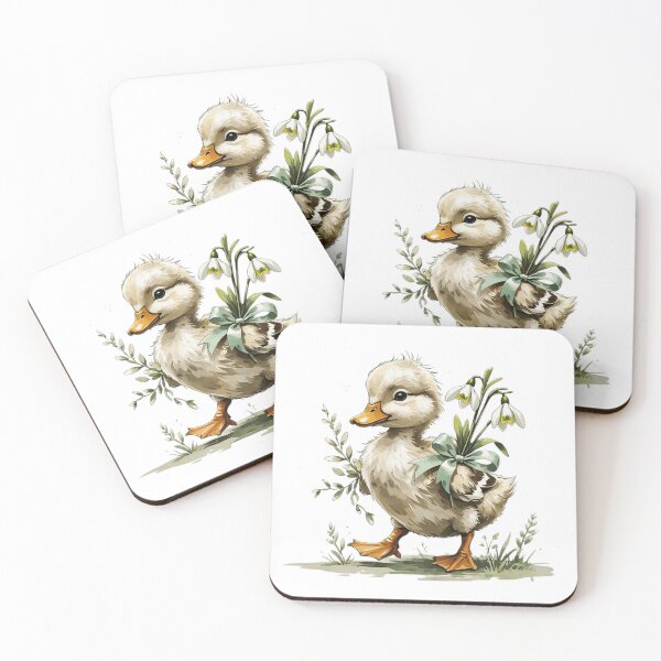 Item preview, Cute Woodland Duck Snowdrop Illustration designed and sold by AQUILAKREO.