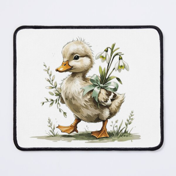 Item preview, Cute Woodland Duck Snowdrop Illustration designed and sold by AQUILAKREO.