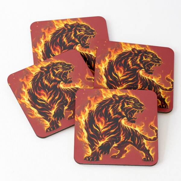 Item preview, Inferno Tiger – Fiery Roaring Tiger Transparent PNG designed and sold by arifali786.